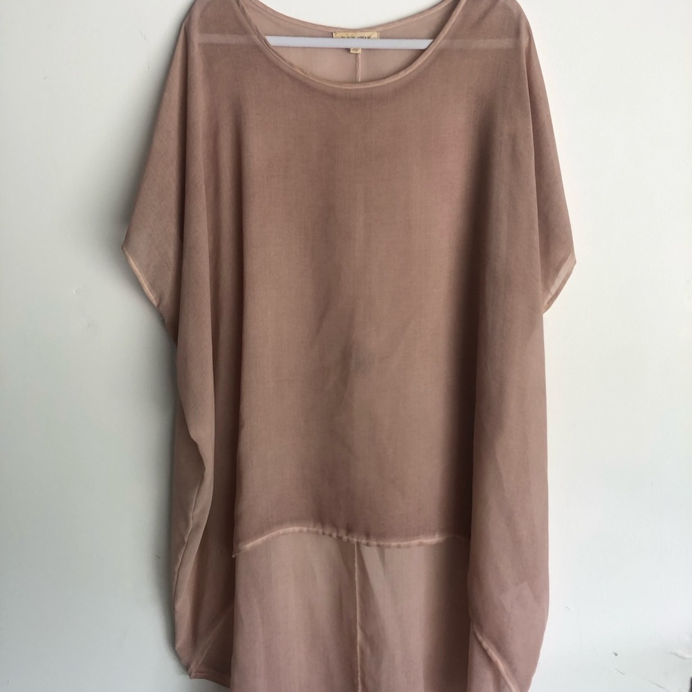 Pink flowy Nordstrom sheer blouse